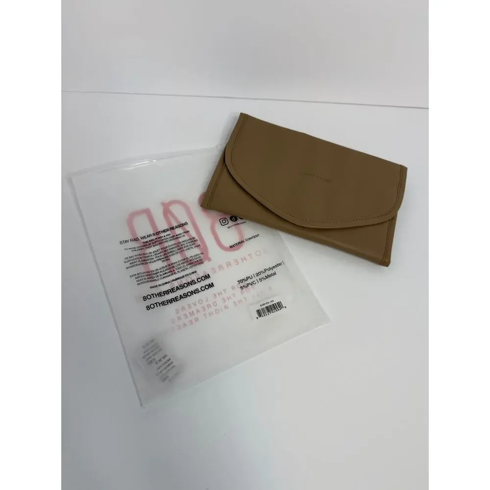 8 Other Reasons Faux Leather Travel Jewelry Organizer Case Tan NWT FabFitFun